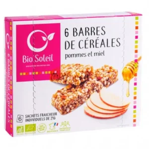 BIO SOLEIL BARRES CEREALES POMME MIEL 125G