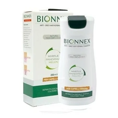 Bionnex SHAMPOING AUX HERBES ANTI-CHEVEUX GRIS 250ml – pour cheveux gras, homme et femme