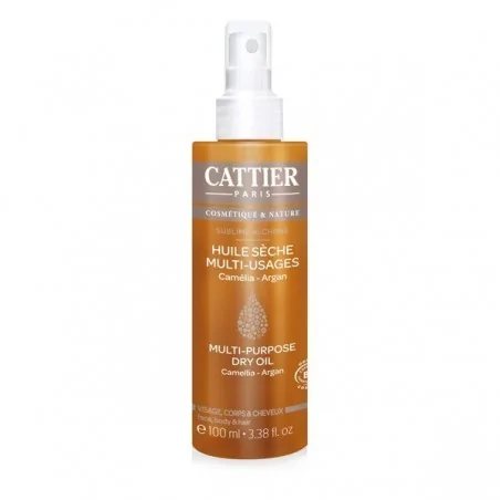 CATTIER Huile Sèche Multi-Usages – visage – corps – cheveux – 100 ml