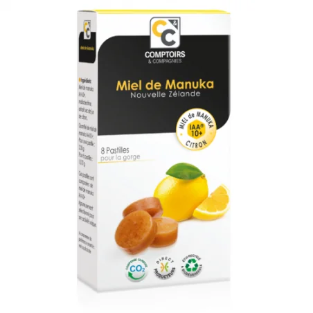Comptoirs & Compagnie PASTILLES POUR LA GORGE AU MIEL DE MANUKA ET CIRTON 22G