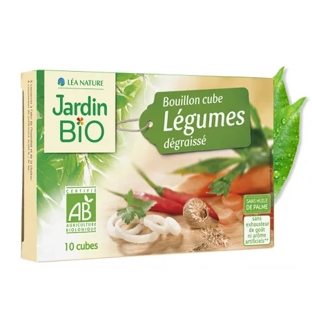 JARDIN BIO BOUILLON CUBE LÉGUMES DÉGRAISSÉ 9x10G