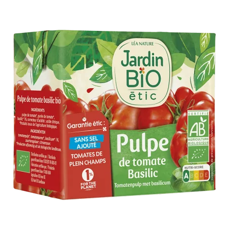 JARDIN BIO PULPE DE TOMATE BASILIC 500G