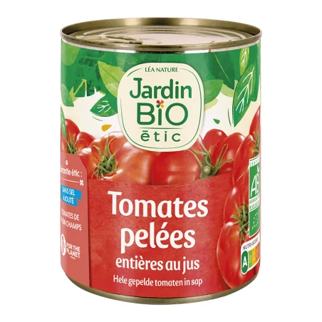 JARDIN BIO TOMATES PELEES ENTIERES 800G