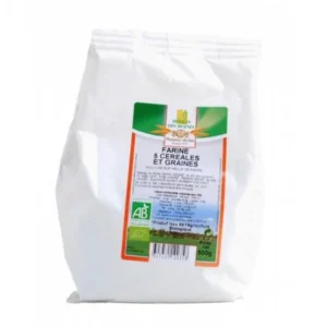 MOULIN DES MOINES "FARINE 5 CEREALES ET GRAINES 500G (blé, seigle, orge, épeautre, graines de tournessol et lin brun)"