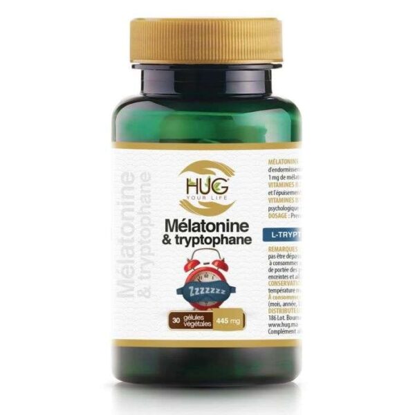HUG NATURAL MELATONINE ET TRYTOPHANE 30 GELULES