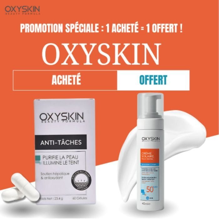 OXYSKIN OFFRE ANTI TACHES 60 GELULES + CREME SOLAIRE OFFERTE