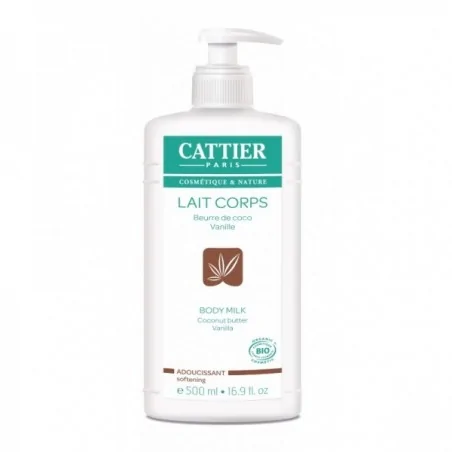 Cattier LAIT CORPS ADOUCISSANT VANILLE – EXTRAIT DE COCO – 500ml