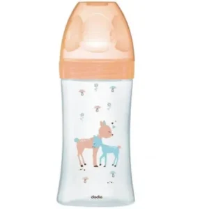 dodie biberon sens verre 270ml beige biche 0 6 m tet plate d2