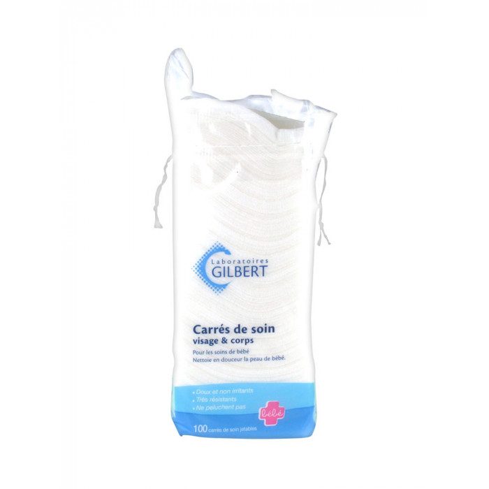 gilbert gilbert carres de soin sachet de 100 accessoires