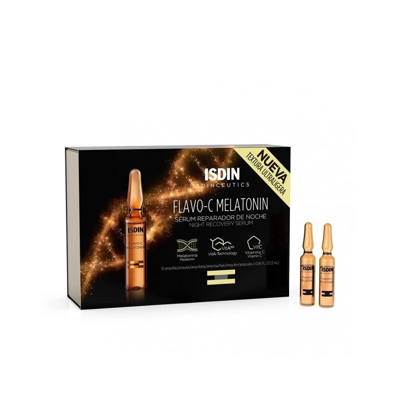 isdin flavo c melatonine serum nuit 30 ampoules