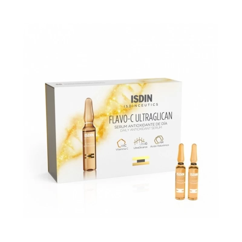 isdin flavo c ultraglican serum jour 30 ampoules