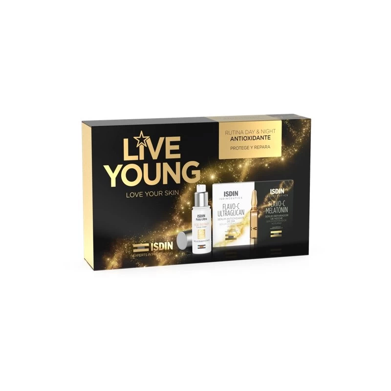 isdin pack live young routine jour et nuit anti oxydant