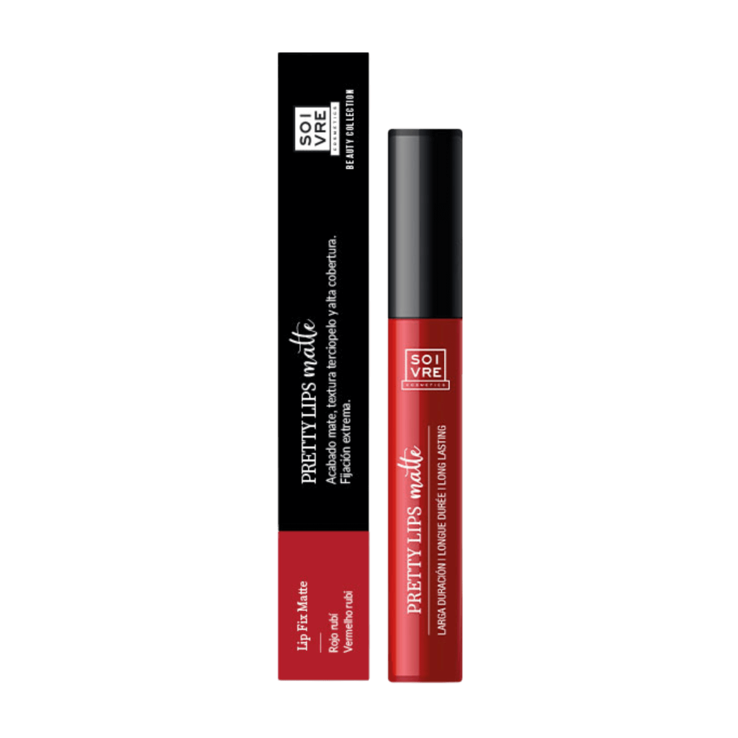 SOIVRE PRETTY LIPS MATTE RED 5ml ROUGE FONCE water proof 1 1