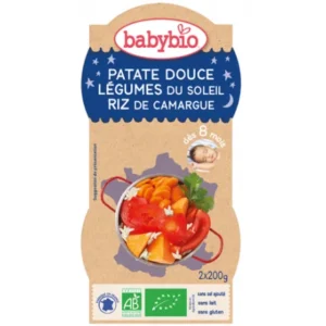 babybio patate douce legumes du soleil riz de camargue 2x220g 1
