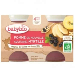 babybio petits pots pommemyrtille bio 2x130g 1