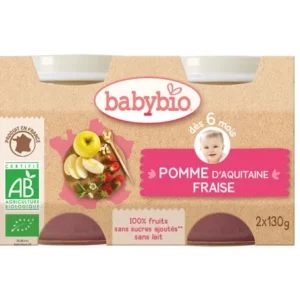 babybio pomme daquitaine fraise 2x130g 1