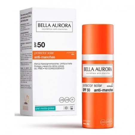 bella aurora gel solaire anti tache spf 50 50ml 1