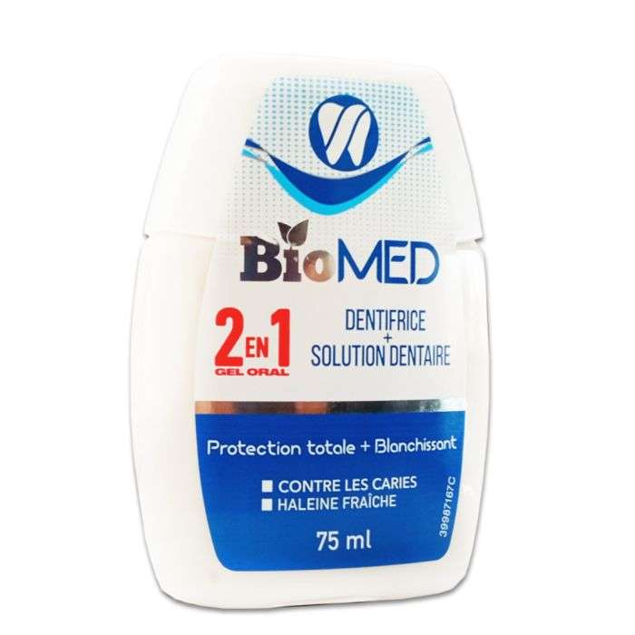 biomed biomed dentifrice solution dentaire 75 ml dentifrices blanchisseur 1