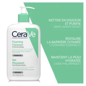 cerave gel moussant peaux normales a grasses 473ml 1