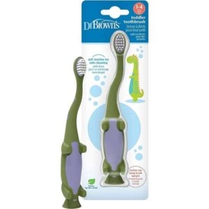 dr browns brosse a dents bebe 1 4 ans dinosaure vert 1