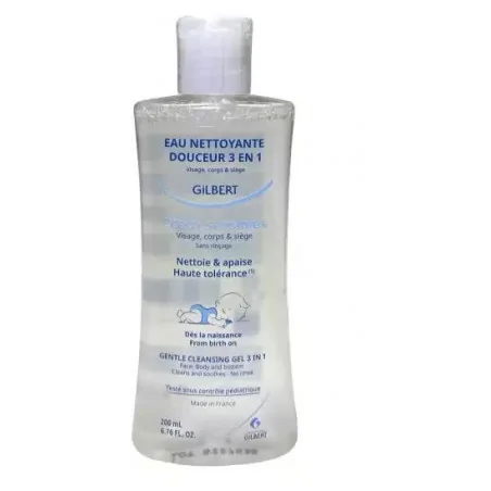 gilbert eau nettoyante douceur 3en1 bebe 200ml 1