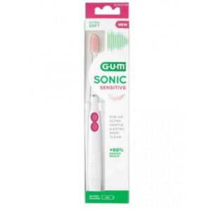 gum gum brosse a dents sonic sensivital a pile brins ultra doux ref 4101 brosses a dents 1