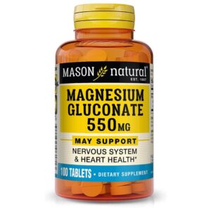 mason natural mason natural magnesium gluconate 550 mg 100 tablets complements alimentaires 1