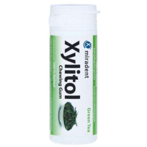 miradent miradent xylitol chewing gum green tea bains de bouche et haleine fraiche 1