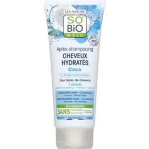 so bio apres shampooing cheveux hydrates coco acide hyaluronique 200ml 1