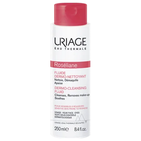 uriage roseliane fluide dermo nettoyant apaisant 250ml nettoie demaquille apaise 1