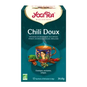 yogi tea chili doux 17x 2g reglisse ecorces de cacao fenouil menthe poivree piment 1