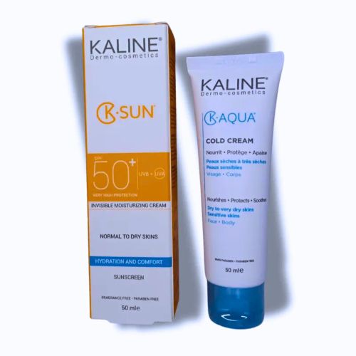 Kaline 2 Ensemble Pack ECRAN PEAU SECHE + COLD CREM Crèmes Solaires Invisible Tout Type de Peau