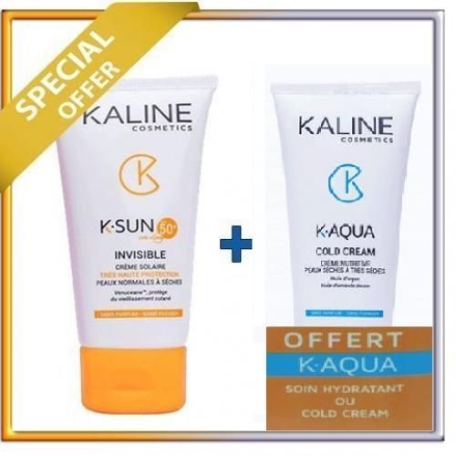 Kaline LwS> Ecran Solaire invisible spf50+ avec Cold Cream K-Aqua Offert (50 ml+50ml)