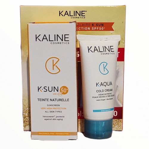 Kaline LwS> Ecran Solaire Teinte Naturelle spf50 + avec Cold Cream K-Aqua Offert
