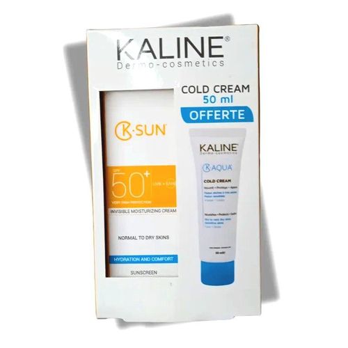 Kaline pack K-Sun écran solaire Invisible spf 50+ K-Aqua Cold Crème 50ml offerte