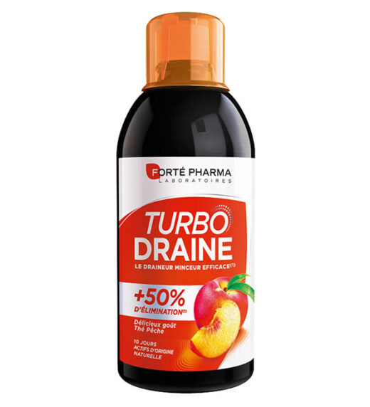 Forté Pharma Minceur Turbodraineur Pêche – 500 ml – Couleur naturelle et soin éclatant