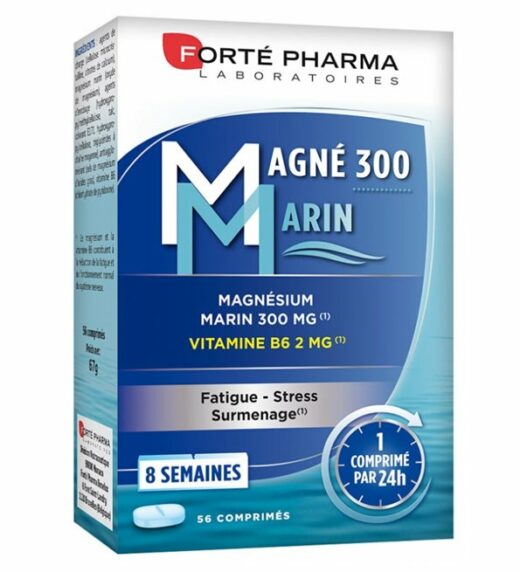 FortĂ© Pharma MagnĂ©sium 300 Marin â 56 ComprimĂ©s â Couleur naturelle et soin Ă©clatant