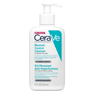 CeraVe Gel Moussant Anti-Imperfections | Peau Grasse à Tendance Acnéique | 236ml – Couleur naturelle et soin éclatant
