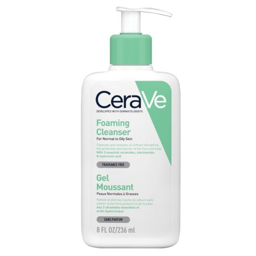 CeraVe Gel Moussant Nettoyant Peau Normale à Grasse | 236ml – Couleur naturelle et soin éclatant