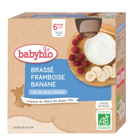 Babybio Brassé Framboise Banane 4X85G – Couleur naturelle et soin éclatant