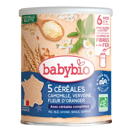 Babybio Céréales Verveine Fleur d’Oranger Camomille 220G – Couleur naturelle et soin éclatant