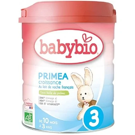 BABYBIO Lait de Croissance Primea 3ème Âge 800G – Couleur naturelle et soin éclatant