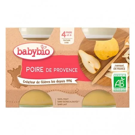 Babybio Petit pot poire de Provence 2 x 130 g – Couleur naturelle et soin éclatant