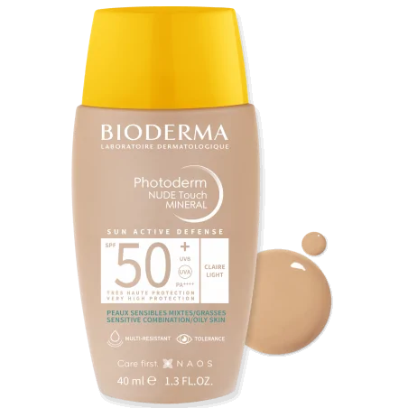 bioderma Photoderm NUDE Touch SPF 50+ Teinte Claire – Couleur naturelle et soin éclatant