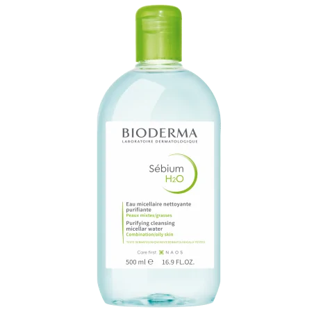 BIODERMA SEBIUM H2O 500ml Solution Micellaire – Couleur naturelle et soin éclatant