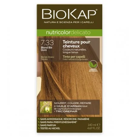Biokap Nutricolor Delicato 7.33 Blond Blé Doré – Couleur naturelle et soin éclatant