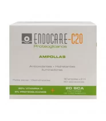 ENDOCARE C20 PROTĂOGLYCANES 30 AMPOULES â Couleur naturelle et soin Ă©clatant