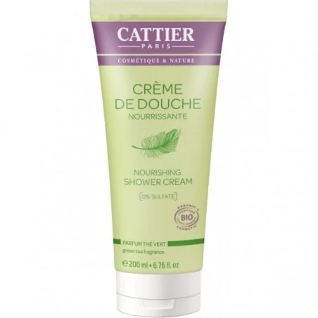 Cattier CREME DE DOUCHE NOURRISSANTE- parfum THE VERT 200ml – Couleur naturelle et soin éclatant