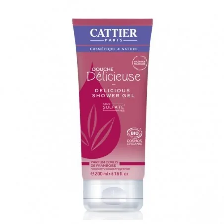 Cattier Douche Délicieuse SANS SULFATES coulis de framboise 200ML – Couleur naturelle et soin éclatant