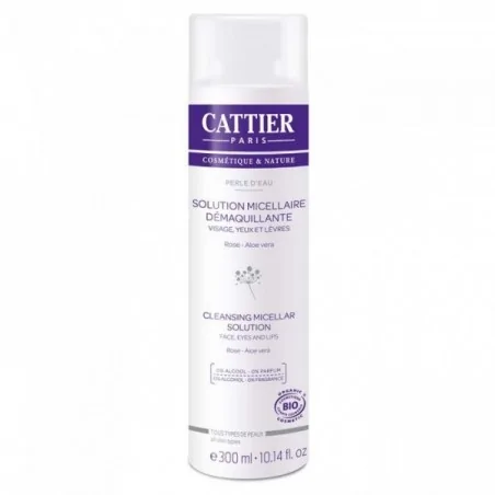 Cattier SOLUTION MICELLAIRE DEMAQUILLANTE - PERLE D'EAU - 300ml – Couleur naturelle et soin éclatant